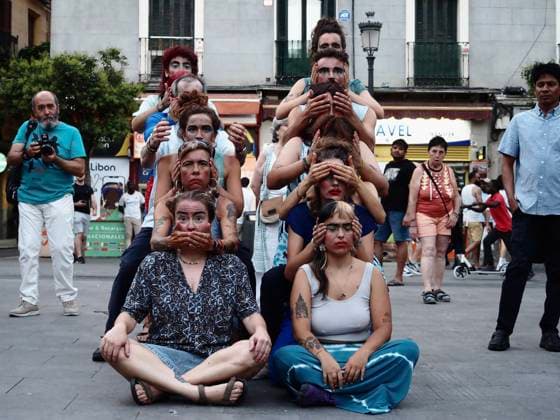 August 4, 2026, Madrid, Madrid, Spain: MADRID, SPAIN - AUGUST 04: Under the slogan Ã¢â‚¬oeBorders Kill,Ã¢â‚¬Â around a hundred people gathered in Plaza de Lavapio s in Madrid to demonstrate over the nearly 100 people who died attempting to cross from Morocco to Spain by sea. Madrid Spain - ZUMAh199 20260804_zip_h199_011 Copyright: xAaronxHerediax