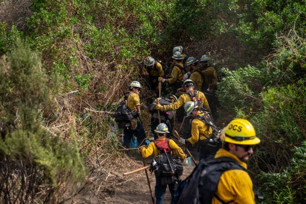 August 4, 2026, Oceanside, California, USA: Oceanside Fire Department and CalFire knock down the Capistrano Fire which erupted along the San Luis Rey river on August 8, 2026. Oceanside USA - ZUMAg219 20260804_znp_g219_004 Copyright: xJakexLeexGreenx