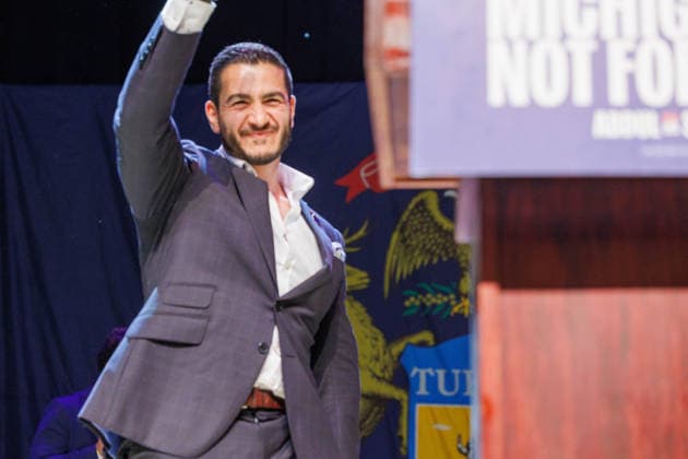 August 5, 2026, Detroit, Michigan, USA: Former Wayne County Health Director Abdul El-Sayed speaks at a primary election night watch party in Detroit, Mich., on Aug. 4, 2026. Detroit USA - ZUMAr192 20260805_znp_r192_012 Copyright: xAndrewxRothx