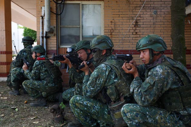 Taiwan kicks off Han-Kuang military exercises as tensions with China rise PENGHU COUNTY, TAIWAN - AUGUST 5: Taiwanese Army troops conduct an operation simulating a response to grey-zone attacks on key infrastructure by Chinese special agents, as part of the Han-Kuang military exercise, at a power station in Penghu County, Taiwan on August 5, 2026. The Han-Kuang exercises, which kicked off today, will last for 10-days with different unscripted drills simulating response to a possible invasion by China, amid Beijing s increasing military activities around the Taiwan Strait and the South China Sea. Daniel Ceng Anadolu Penghu County Taiwan. Editorial use only. Please get in touch for any other usage.  Copyright: x2026xAnadoluxDanielxCengx