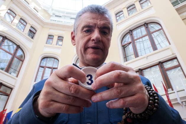 RUSSIA, MOSCOW - AUGUST 5, 2026: LDPR Party leader Leonid Slutsky is seen before the ballot paper draw for the forthcoming 2026 Russian State Duma Election, at the office of the Central Electoral Commission of Russia. The election will be held on 18-20 September Moscow Russia  - ZUMAt113 20260805_zaa_t113_093 Copyright: xSergeixKarpukhinx