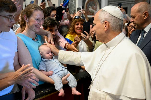 ITALY - REL - POPE LEO XIV DURING THE GENERAL AUDIENCE IN ST. PETER S BASILICA IN VATICAN CITY August 5, 2026 Italy, Rome, August 5, 2026 – Pope Leo XIV holds his weekly general audience in St. Peter’s Basilica in Vatican City EDITORIAL USE ONLY - NO BOOKS Copyright: xVATICANxMEDIA xCatholicxPressxPhotox