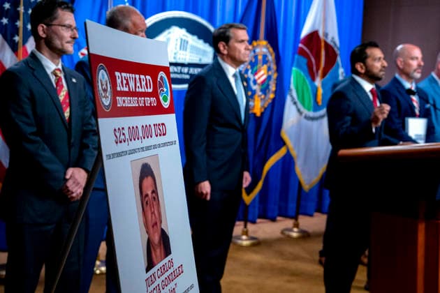 Director of the Federal Bureau of Investigation (FBI) Kash Patel speaks during a press conference on the department s efforts to quell the Cartel Jalisco Nueva Generacion, or Jalisco New Generation Cartel (CJNG), a criminal group based in Mexico, at the Department of Justice headquarters in Washington, DC on Wednesday, August 5, 2026.  WAP20260805377 BONNIExCASH