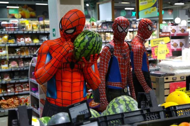Russia Film Spiderman Fan Event 9217785 05.08.2026 Fans dressed as Spider-Man attend an event ahead of the Russian release of Spider-Man: Brand New Day in St. Petersburg, Russia. The latest installment of the film franchise will not receive an official theatrical release in Russia after Sony Pictures suspended operations in the country, but will be shown under the pre-show service scheme. Artem Pryakhin Sputnik St. Petersburg Russia  Copyright: xArtemxPryakhinx