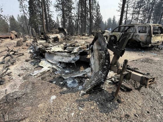 August 5, 2026, Spokane, Wa, United States: Destroyed homes, cars and boats burnt to the ground after flames passed through from the Old Trails fire, August 4, 2026 near Spokane, Washington. Spokane United States - ZUMAp138 20260805_zaa_p138_018 Copyright: xHandout UsxForestx
