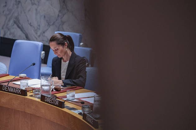 August 5, 2026, New York, New York, United States: CHRISTINA MARKUS LASSEN, Permanent Representative of Denmark to the United Nations, chairs DenmarkÃ¢â‚¬â ¢s first UN Security Council meeting as President of the Council for the month of August during a meeting on threats to international peace and security caused by terrorist acts at UNHQ. Speaking on behalf of Denmark, Lassen warned that ISIL (DaÃ¢â‚¬â ¢esh) and Al-Qaida affiliates continue to exploit fragility and weak governance, calling for stronger regional cooperation, rules-based counter-terrorism measures, targeted UN sanctions, and respect for international law and human rights. New York United States - ZUMAo116 20260805_znp_o116_015 Copyright: xBiancaxOterox