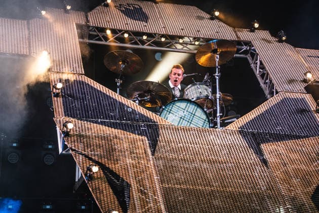 D-A-D live at SmukFest 2026 Skanderborg, Denmark. 05th, August 2026. The Danish rock band D-A-D performs a live concert during the Danish music festival SmukFest 2026 in Skanderborg. Here drummer Laust Sonne is seen live on stage. Denmark, Skanderborg  Copyright: xGonzalesxPhoto RolfxMeldgaardx