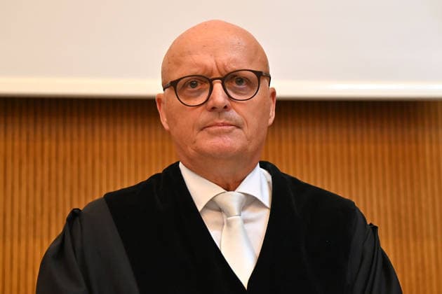 Richter Michael HOEHNE, Einzelbild,angeschnittenes Einzelmotiv,Portraet,Portrait,Porträt. Urteil im Strafverfahren gegen Farhad Noori wegen Mordes u.a.(Seidlstrasse) am 06.08.2026 vor dem Oberlandesgericht Muenchen *** Judge Michael HOEHNE, single image, cropped close-up, portrait, Judgment in the criminal case against Farhad Noori for murder, among other charges, on Seidlstrasse on August 6, 2026, before the Munich Higher Regional Court
