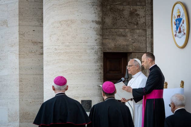 Pope Leo XIV leads a holy mass at Santa Maria degli Angeli Basilica during a pastoral visit in Assisi, Italy, on 06 August 2026. Pope Leo XIV leads a holy mass at Santa Maria degli Angeli Basilica during a pastoral visit in Assisi, Italy, on 06 August 2026., Credit:Stefano Costantino TTL Stefano Costantino Avalon Italy, Assisi  Copyright: xStefanoxCostantinoxTTLx xStefanoxCostantinox xAvalonx 1120996241