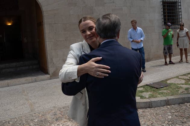 Marga Prohens Welcomes the President of Ceuta at the Consolat de Mar The President of the Government of the Balearic Islands, Marga Prohens i, and the President of Ceuta, Juan Jesús Vivas d, during a meeting at the Consolat de Mar on August 6, 2026, in Palma, Balearic Islands, Spain. The meeting took place just one week after the unprecedented migration crisis at the border between Ceuta and Morocco, during which some 72,000 migrants crossed the border, causing a serious public health emergency. AUGUST 6, 2026. Javier Ferná, Palma, Balearic Islands, Palma, Balearic Islands, Spain  Copyright: xJavierxFernandezx 7703668