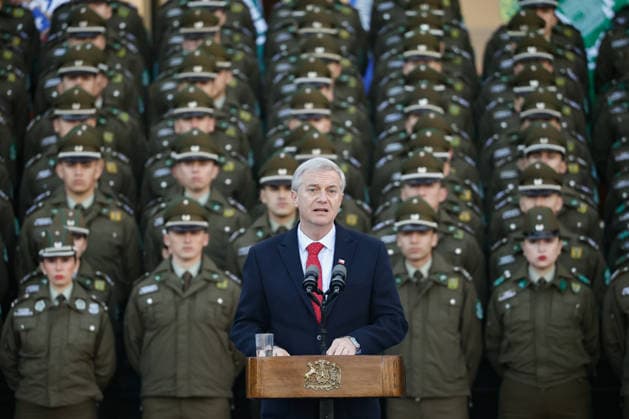 News Bilder des Tages Santiago, August 6, 2026: President of the Republic José Antonio Kast delivers a speech to police officers as part of the Agenda Against Organized Crime and Terrorism at the Diego Martín Carabineros Academy. Aton Chile, Aton 1178511 jpeg  Copyright: DIEGOxMARTIN ATONxCHILE