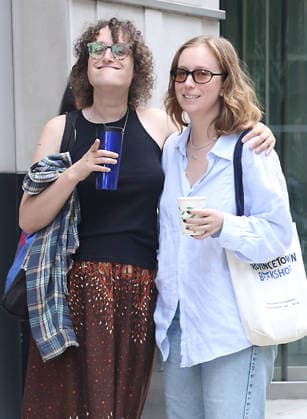 NEW YORK, NY- AUGUST 6: Jane Schoenbrun and Hannah Einbinder seen at National Public Radio on August 6, 2026 in New York City. Copyright: xRWx
