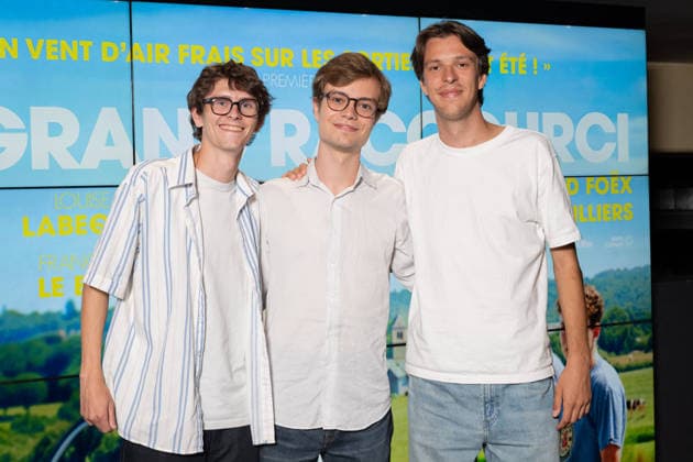 Exclu - Un Grand Raccourci Premiere - Paris AJ Exclusive - French director Clement Devilliers, French Producer Hector Belgodere-Soria and French director Armand Foex attends the photocall of ‘Un Grand Raccourci’ Paris Film Premiere at UGC Cine Cite Les Halles on August 6, 2026 in Paris, France. Photo by Alexis jumeau ABACAPRESS.COM Paris France  Copyright: xJumeauxAlexis ABACAx