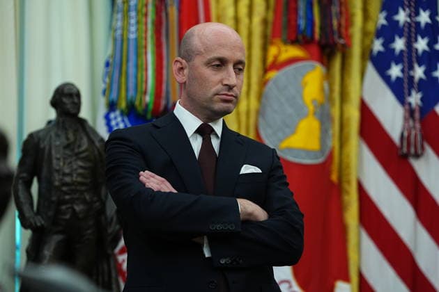 August 6, 2026, Washington, District Of Columbia, USA: Stephen Miller, White House Deputy Chief of Staff for Policy and US Homeland Security Advisor, looks on as United States President Donald J Trump participates in the signing of Executive Orders concerning silicon chips and birthright citizenship in the Oval Office of the White House in Washington, DC, USA, on Thursday, August 6, 2026 Washington USA - ZUMAs152 20260806_faa_s152_005 Copyright: xAaronxSchwartzx-xPoolxviaxCNPx