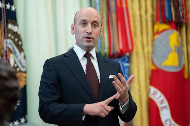 President Trump Hosts Executive Order Event in Oval Office Stephen Miller, White House Deputy Chief of Staff for Policy and US Homeland Security Advisor during an Executive Order signing event in the Oval Office of the White House in Washington, DC, USA, on Thursday, August 6, 2026. President Trump today signed an Executive Order aiming to curtail birth tourism and birthright citizenship despite a Supreme Court opinion earlier this summer validating the 14th ammendment. Credit: Aaron Schwartz Pool via CNP Washington District of Columbia United States  Copyright: xPool ABACAx