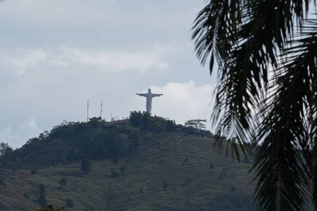 Security tightened in Cali of Colombia s presidential inauguration CALI, COLOMBIA - AUGUST 6: A view of the Cristo del Cerro de los Cristales statue on Cerro de los Cristales Hill in Cali, Colombia, on August 6, 2026. As authorities implement extensive security measures ahead of the presidential inauguration of President-elect Abelardo de la Espriella on August 7. More than 11,000 members of the police and military have been deployed throughout the city and its main access routes, while local authorities imposed restrictions including a ban on alcohol sales, a car-free day and a prohibition on drone flights. Juancho Torres Anadolu Cali Colombia. Editorial use only. Please get in touch for any other usage.  Copyright: x2026xAnadoluxJuanchoxTorresx