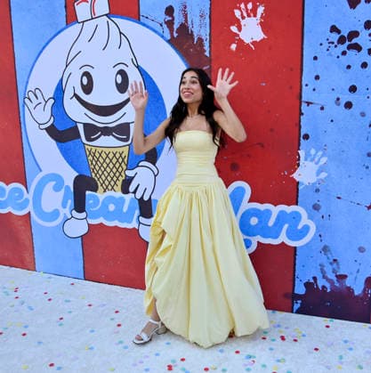 Cast member Kiori Mirza Waldman attends the premiere of the motion picture dark comedy Ice Cream Man at the Vista Theater in Los Angeles on Thursday, August 6, 2026. Storyline: An idyllic summer town descends into madness when an ice cream man serves kids sweet delights with horrifying results.  LAP2026080629 JIMxRUYMEN