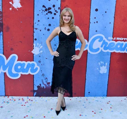 Cast member Sarah Abbot attends the premiere of the motion picture dark comedy Ice Cream Man at the Vista Theater in Los Angeles on Thursday, August 6, 2026. Storyline: An idyllic summer town descends into madness when an ice cream man serves kids sweet delights with horrifying results.  LAP2026080606 JIMxRUYMEN