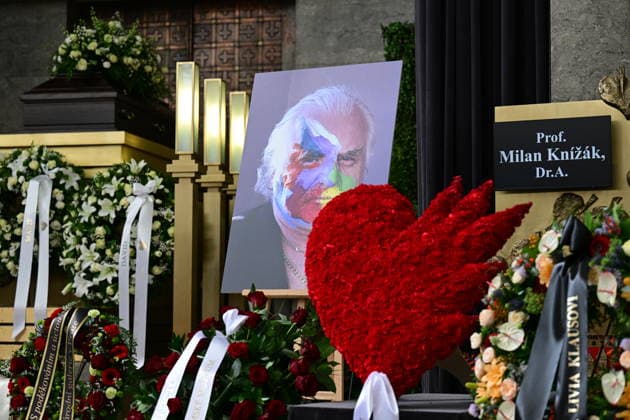 Last farewell to Czech artist Milan Knizak took place at the Strasnice Crematorium, in Prague, Czech Republic, on August 7, 2026. (CTKxPhoto MichalxKamaryt) CTKPhotoP2026080703024  CTKPhotoP2026080703024