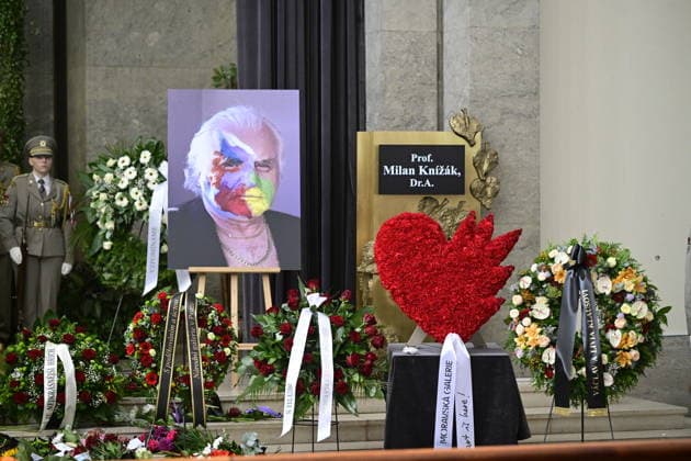 Entertainment Bilder des Tages Last farewell to Czech artist Milan Knizak took place at the Strasnice Crematorium, in Prague, Czech Republic, on August 7, 2026. (CTKxPhoto RomanxVondrous) CTKPhotoP2026080703139  CTKPhotoP2026080703139
