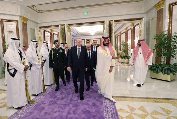 Turkish President Recep Tayyip Erdogan in Saudi Arabia MECCA, SAUDI ARABIA - AUGUST 7: (----EDITORIAL USE ONLY - MANDATORY CREDIT - TURKISH PRESIDENCY MURAT CETINMUHURDAR HANDOUT - NO MARKETING NO ADVERTISING CAMPAIGNS - DISTRIBUTED AS A SERVICE TO CLIENTS----) Turkish President Recep Tayyip Erdogan (3rd R) meets with Saudi Crown Prince Mohammed bin Salman (2nd R) during a working visit in Mecca, Saudi Arabia, on August 7, 2026. Turkish Presidency Murat Cetinmuhurdar Handout Anadolu Mecca Saudi Arabia. Editorial use only. Please get in touch for any other usage.  Copyright: x2026xAnadoluxTurkishxPresidencyx xMuratxCetinmuhurdarx xHandoutx