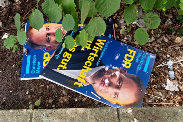 Berlin,07.08.2026,Wahlplakate der Partei FDP Chrstioph Meyer zur Wahl zum 20.Abgeordnetenhaus von Berlin sowie zu den Bezirksverordnetenversammlungen am 20.09.2026. *** Berlin, August 7, 2026: Election posters for the FDP party and Christoph Meyer for the election to the 20th Berlin House of Representatives and the district councils on September 20, 2026