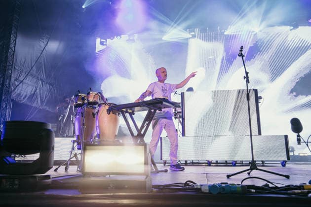 06.08.2026, Tartu. Moby performed a live show at the Tartu Song Festival Grounds, celebrating the 25th anniversary of his iconic album Play. Photo: Dmitri Kotjuh Järva Teataja Tartu Tartumaa Estonia 2DK06AUG26F066  Copyright: xDmitrixKotjuhx Moby