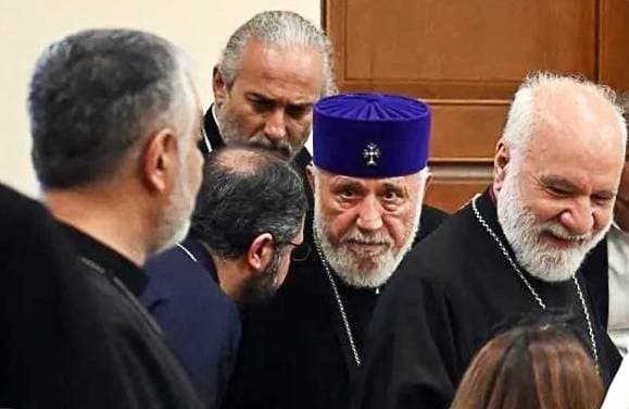 Armenia Church Trial 9218671 07.08.2026 Catholicos of All Armenians Karekin II is seen at the Armavir Region Court of First Instance in Echmiadzin, Armenia. Karekin II, the head of the Armenian Apostolic Church, and six other clerics are accused of failing to comply with a civil court order temporarily reinstating Bishop Arman Saroyan, who was defrocked by the Church after joining Prime Minister Nikol Pashinyan s anti-church campaign. Stringer Sputnik Ð Ð˜Ð ÐÐ¾Ð²Ð¾ÑÑ‚Ð¸ Yerevan Armenia  Copyright: xStringerx