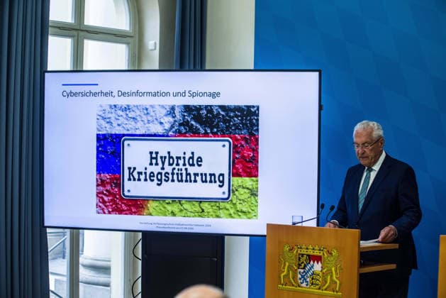 August 11, 2026, Munich, Bavaria, Germany: The Bavarian Verfassungsschutz (Secret Service, Office for the Protection of the Constitution) released its half-year report detailing the current threats to Bavaria and the country. The latest threats includes upticks in espionage, saboteurs, Islamist extremism and terror, as well as movements that seek to split society. Recent cases, such as the CSD attack in Berlin and the drone with explosives found at a Leipzig airport, have raised alert and readiness levels against all threats. Munich Germany  - ZUMAb160 20260811_abp_b160_022 Copyright: xSachellexBabbarx