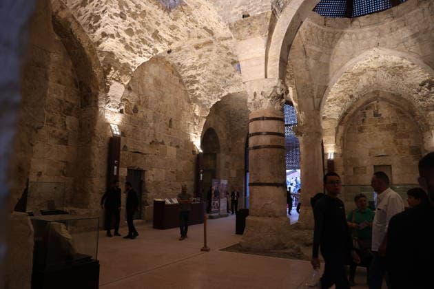 Syria exhibits antiquities returned from France at Damascus Citadel DAMASCUS, SYRIA - AUGUST 7: Artifacts returned by France are displayed at the Throne Hall inside the Citadel of Damascus during a summer festival in Damascus, Syria on August 7, 2026. The historical items belonging to Syria, which were smuggled out of the country approximately 15 years ago, were returned to Syria simultaneously with French President Emmanuel Macron s visit to Damascus. The exhibition featured funerary statues from Palmyra, relief inscriptions, and various artifacts dating back to the Roman period. Izz Aldien Alqasem Anadolu Damascus Syria. Editorial use only. Please get in touch for any other usage.  Copyright: x2026xAnadoluxIzzxAldienxAlqasemx