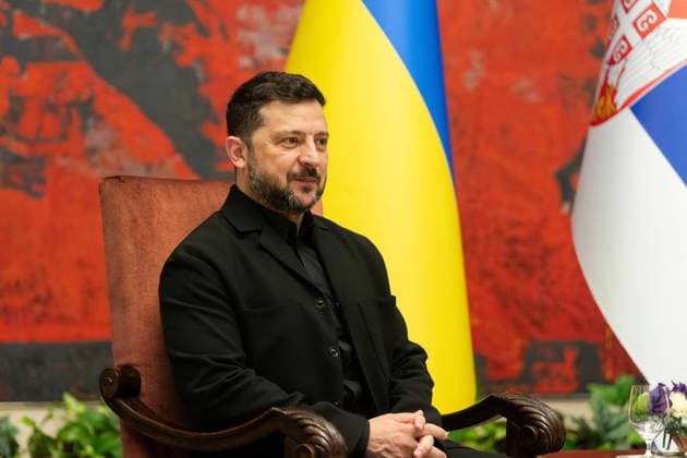 August 8, 2026, Belgrade, Central Serbia, Serbia: 202688, Belgrade, Serbia - Serbian President VUCIC ALEKSANDAR hosts Ukrainian President VOLODYMYR ZELENSKYY during his official visit to the Republic of Serbia at the Palace of Serbia. Belgrade Serbia - ZUMAd223 20260808_zip_d223_017 Copyright: xMarkoxDimicx