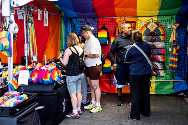 Copenhagen Pride 2026 The opening of Pride Square at Copenhagen Pride 2026 at City Hall Square in Copenhagen on Saturday, August 8, 2026. Police says they will be visible at the pride week after the attack in Berlin. (Photo: Nils Meilvang Scanpix 2026) , Copenhagen Denmark *** Copenhagen Pride 2026: The opening of Pride Square at Copenhagen Pride 2026 at City Hall Square in Copenhagen on Saturday, August 8, 2026. Police say they will maintain a visible presence during Pride Week following the attack in Berlin. Photo by Nils Meilvang, Scanpix, 2026, Copenhagen, Denmark  Copyright: NILSxMEILVANG NilsxMeilvangx spdk20260808-163049-L