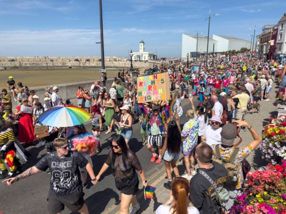 August 8, 2026, Margate, Margate, UK: Margate, UK. Revellers take part in the annual Margate Pride event celebrating its momentous 10th anniversary with a grassroots, corporate-free, and inclusive community festival across Margate. Margate UK  - ZUMAl94_ 20260808_zaf_l94_032 Copyright: xRayxTangx