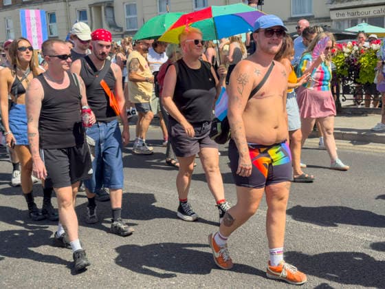 August 8, 2026, Margate, Margate, UK: Margate, UK. Revellers take part in the annual Margate Pride event celebrating its momentous 10th anniversary with a grassroots, corporate-free, and inclusive community festival across Margate. Margate UK  - ZUMAl94_ 20260808_zaf_l94_042 Copyright: xRayxTangx