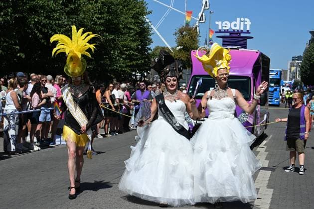 Antwerp Pride Parade ANTWERPEN, BELGIUM - AUGUST 08: Pride is a form of protest, and at the heart of Antwerp Pride activities is the Antwerp Pride Parade..The parade walks through the streets of Antwerp,mainly along the quays on August 08, 2026 in Antwerpen, Belgium, 08 08 2026 Antwerpen Belgium  Copyright: xBertxVanxDenxBrouckex
