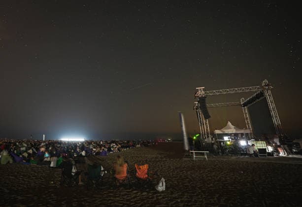 Perseid meteor shower event in Bursa BURSA, TURKIYE - AUGUST 09: A view of the sky as more than 25,000 skywatchers gather to observe the Perseid meteor shower during the sixth annual Perseid Meteor Shower Observation Event held with the support of the Cemre Foundation in Karacabey district of Bursa, Turkiye, on August 09, 2026. Sergen Sezgin Anadolu Bursa Turkey. Editorial use only. Please get in touch for any other usage.  Copyright: x2026xAnadoluxSergenxSezginx