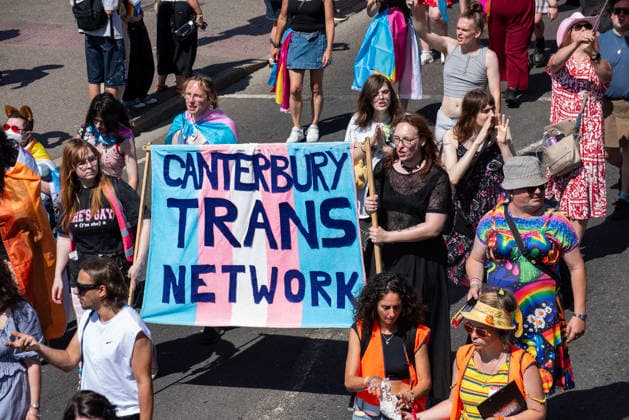 August 8, 2026, Margate, United Kingdom: Attendees hold a banner during a parade on the Margate Pride. Gays, trans and non-binary people gathered in Margate, UK to celebrate the 10th Margate Pride. The crowd paraded from the East side of the town to the town centre. Margate United Kingdom - ZUMAs197 20260808_aaa_s197_141 Copyright: xKrisztianxElekx