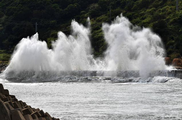 FUZHOU, CHINA - AUGUST 08: Huge waves crash onto shore as Typhoon Dolphin approaches on August 8, 2026 in Lianjiang County, Fuzhou City, Fujian Province of China. Typhoon Dolphin was moving northwestward at a speed of 10 to 15 kilometers per hour and is expected to make landfall along the coast between Zhoushan in Zhejiang Province and Fuding in Fujian Province from the night of August 9 to the morning of August 10.  Copyright: xChinaxNewsxServicex 111658832231