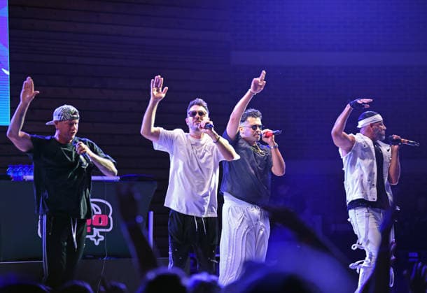 August 8, 2026, Woodstock, Georgia, USA: Jacob Underwood, Dan Miller, Erik-Michael Estrada, Trevor Penick of O-Town at Pop 2000 Tour at the Woodstock Summer Concert Series, Woodstock, Georgia. August 8, 2026 Woodstock USA  - ZUMAs380 20260808_zep_s380_003 Copyright: xDerekxStormx