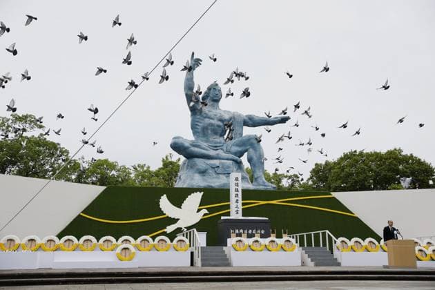 81st A-bomb anniversary in Nagasaki Doves are released during a memorial ceremony held at Peace Park in Nagasaki on Aug. 9, 2026, to mark the 81st anniversary of the U.S. atomic bombing of the southwestern Japan city in World War II.  A14AA0005625388P