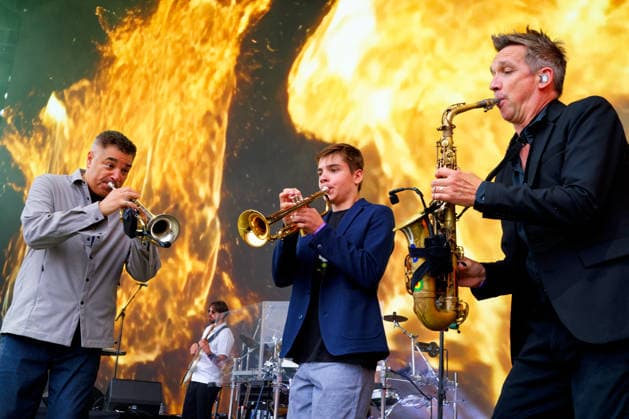 UB40 perform at Electric Paradise Festival. Milton Keynes Bowl, Milton Keynes, UK. 9th August. UB40 perform at Electric Paradise Festival along with performers including Grace Jones, Kool & The Gang and Jocelyn Brown. The 50,000 capacity venue was close to sold out., Credit:Aldo Ciarrocchi Avalon UK, Milton Keynes  Copyright: xAldoxCiarrocchix xAvalonx 1121811964