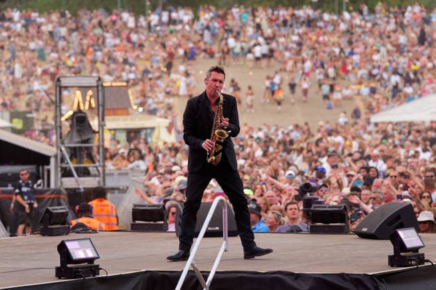 UB40 perform at Electric Paradise Festival. Milton Keynes Bowl, Milton Keynes, UK. 9th August. UB40 perform at Electric Paradise Festival along with performers including Grace Jones, Kool & The Gang and Jocelyn Brown. The 50,000 capacity venue was close to sold out., Credit:Aldo Ciarrocchi Avalon UK, Milton Keynes  Copyright: xAldoxCiarrocchix xAvalonx 1121812015