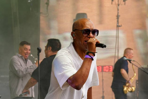 UB40 perform at Electric Paradise Festival. Milton Keynes Bowl, Milton Keynes, UK. 9th August. UB40 perform at Electric Paradise Festival along with performers including Grace Jones, Kool & The Gang and Jocelyn Brown. The 50,000 capacity venue was close to sold out., Credit:Aldo Ciarrocchi Avalon UK, Milton Keynes  Copyright: xAldoxCiarrocchix xAvalonx 1121812067