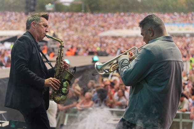 UB40 perform at Electric Paradise Festival. Milton Keynes Bowl, Milton Keynes, UK. 9th August. UB40 perform at Electric Paradise Festival along with performers including Grace Jones, Kool & The Gang and Jocelyn Brown. The 50,000 capacity venue was close to sold out., Credit:Aldo Ciarrocchi Avalon UK, Milton Keynes  Copyright: xAldoxCiarrocchix xAvalonx 1121812182