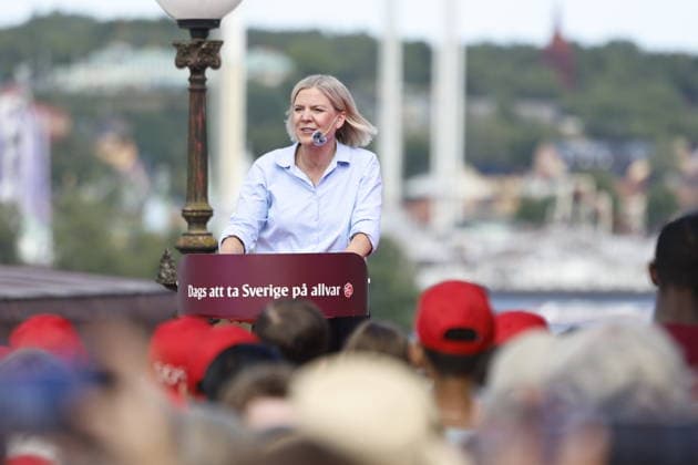 STOCKHOLM, SVERIGE 20260809 Socialdemokraternas partiledare Magdalena Andersson (S) haller valvinnartal tillsammans med Eva Dahlgren pa Mosebacketerassen. STOCKHOLM SVERIGE x60160x *** STOCKHOLM, SWEDEN, August 9, 2026 Social Democratic Party leader Magdalena Andersson delivers her election victory speech alongside Eva Dahlgren at Mosebacketerassen, STOCKHOLM, SWEDEN x60160x  Copyright: xStefanxJerrevang TTx MAGDALENA ANDERSSON TALAR I STOCKHOLM AmTSW0pwRS4