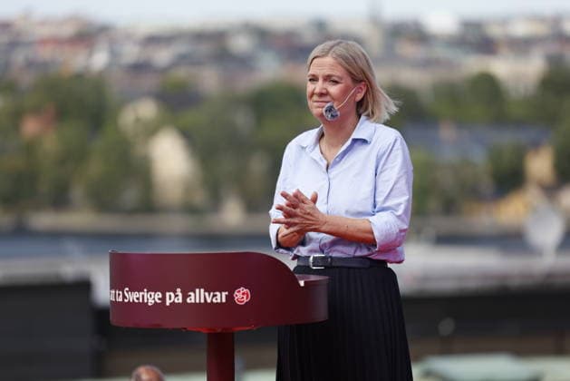 STOCKHOLM, SVERIGE 20260809 Socialdemokraternas partiledare Magdalena Andersson (S) haller valvinnartal pa Mosebacketerassen. STOCKHOLM SVERIGE x60160x *** STOCKHOLM, SWEDEN, August 9, 2026 Social Democratic Party Leader Magdalena Andersson delivers her election victory speech at Mosebacketerassen STOCKHOLM, SWEDEN x60160x  Copyright: xStefanxJerrevang TTx MAGDALENA ANDERSSON TALAR I STOCKHOLM FEW__PoXG2s
