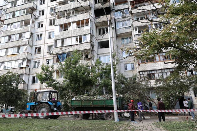 Aftermath of Ukrainian drone attack in Belgorod BELGOROD, RUSSIA - AUGUST 9: Damage is seen following a Ukrainian drone attack in Belgorod, Russia, on August 9, 2026. Emergency teams inspect the affected area and assess the damage following the attack. Stringer Anadolu Belgorod Russia. Editorial use only. Please get in touch for any other usage.  Copyright: x2026xAnadoluxStringerx