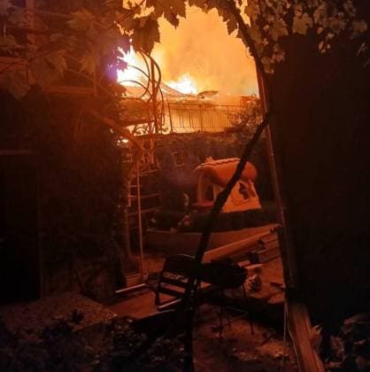 Twelve people injured in Russian combined attack on Odesa region, Ukraine ODESA, UKRAINE - AUGUST 09: (----EDITORIAL USE ONLY - MANDATORY CREDIT - ODESA REGIONAL MILITARY ADMINISTRATION HANDOUT - NO MARKETING NO ADVERTISING CAMPAIGNS - DISTRIBUTED AS A SERVICE TO CLIENTS----) Emergency crews work at the scene as a fire burns among damaged vehicles and residential buildings following a large-scale combined Russian missile and drone attack on Odesa, Ukraine, on August 9, 2026. Twelve residents sustained moderate injuries in the attack, which also damaged energy infrastructure and caused disruptions to the electricity supply. Odesa Regional Military Administration Handout Anadolu Odessa Ukraine. Editorial use only. Please get in touch  Copyright: x2026xAnadoluxOdesaxRegionalxMilitaryxAdministrationx xHandoutx