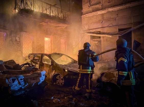Twelve people injured in Russian combined attack on Odesa region, Ukraine ODESA, UKRAINE - AUGUST 09: (----EDITORIAL USE ONLY - MANDATORY CREDIT - ODESA REGIONAL MILITARY ADMINISTRATION HANDOUT - NO MARKETING NO ADVERTISING CAMPAIGNS - DISTRIBUTED AS A SERVICE TO CLIENTS----) Emergency crews work at the scene as a fire burns among damaged vehicles and residential buildings following a large-scale combined Russian missile and drone attack on Odesa, Ukraine, on August 9, 2026. Twelve residents sustained moderate injuries in the attack, which also damaged energy infrastructure and caused disruptions to the electricity supply. Odesa Regional Military Administration Handout Anadolu Odessa Ukraine. Editorial use only. Please get in touch  Copyright: x2026xAnadoluxOdesaxRegionalxMilitaryxAdministrationx xHandoutx