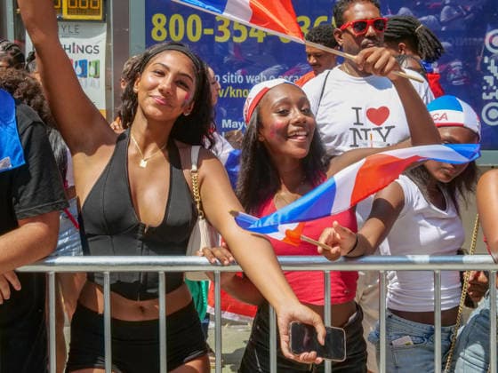 August 9, 2026, New York, New York, USA: Dominican pride on display at the 44th annual Dominican Day Parade on Sixth Avenue..With the theme of Identity and Culture under a blazing sun thousands marched and watched .as merengue, bachata music, colorful floats and traditional dance groups made their way up.the avenue. New York USA  - ZUMAh156 20260809_znp_h156_007 Copyright: xMiloxHessx